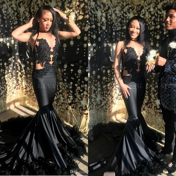 black mermaid evening dresses lace applique illusion feather jewel neck prom dress party evening wear plus size formal occasion gowns, Black;red
black mermaid evening dresses lace applique illusion feather jewel neck prom dress party evening wear plus size formal occasion gowns, Black;red