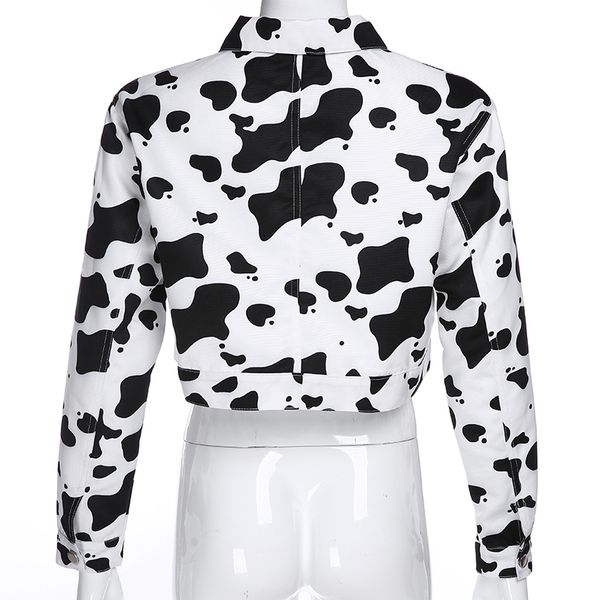 2020 pockets patchwork turn down collar jacket women cow print long sleeve cropped jackets streetwear casaco feminino, Black;brown
2020 pockets patchwork turn down collar jacket women cow print long sleeve cropped jackets streetwear casaco feminino, Black;brown