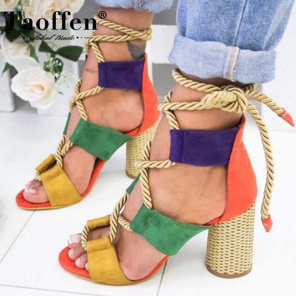 sandals taoffen summer square heel women 7cm peep toe shoes lace up fashion platform footwear size 35-43, Black
sandals taoffen summer square heel women 7cm peep toe shoes lace up fashion platform footwear size 35-43, Black