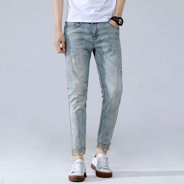 2019 new style men's jeans capri youth korean-style slim fit casual handsome skinny jeans men's, Blue
2019 new style men's jeans capri youth korean-style slim fit casual handsome skinny jeans men's, Blue