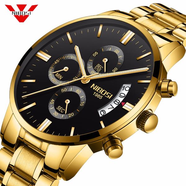 nibosi mens watches quartz sport watch men wristwatches waterproof male gold clock relogio masculino, Slivery;brown
nibosi mens watches quartz sport watch men wristwatches waterproof male gold clock relogio masculino, Slivery;brown