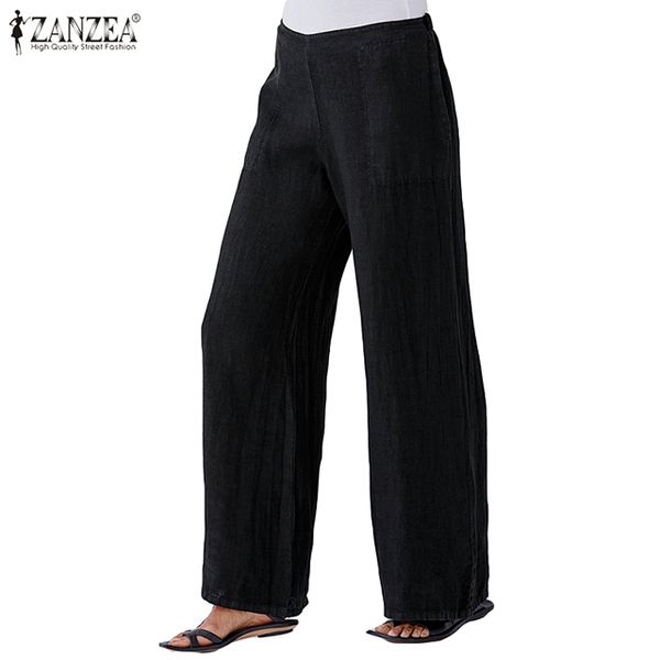 women's pants & capris elegant lady office work zanzea 2021 fashion women wide leg casual loose trousers pockets pantalones mujer, Black;white
women's pants & capris elegant lady office work zanzea 2021 fashion women wide leg casual loose trousers pockets pantalones mujer, Black;white