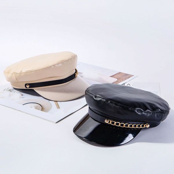 fashion visor hat faux leather hat autumn winter vintage beret cap for women england style flat cap casual berets, Blue;gray
fashion visor hat faux leather hat autumn winter vintage beret cap for women england style flat cap casual berets, Blue;gray