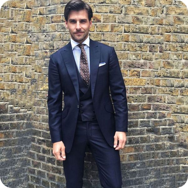 navy blue men suits groom wedding tuxedo wide peaked lapel 3piece(coat pants vest)slim fit terno masculino costume homme trajes para hombre, Black;gray
navy blue men suits groom wedding tuxedo wide peaked lapel 3piece(coat pants vest)slim fit terno masculino costume homme trajes para hombre, Black;gray