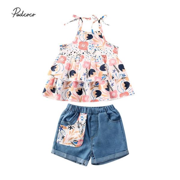 2020 kids 0-4y floral layered sleeveless vest+pocket denim shorts summer kids baby girl clothes fashion new 2pcs set outfit, White
2020 kids 0-4y floral layered sleeveless vest+pocket denim shorts summer kids baby girl clothes fashion new 2pcs set outfit, White