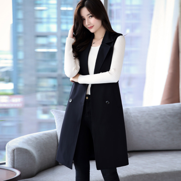 new spring autumn long suit vest women double-breasted sleeveless cardigan jacket female elegant blazer vest chaleco mujer aq724, Black;white
new spring autumn long suit vest women double-breasted sleeveless cardigan jacket female elegant blazer vest chaleco mujer aq724, Black;white