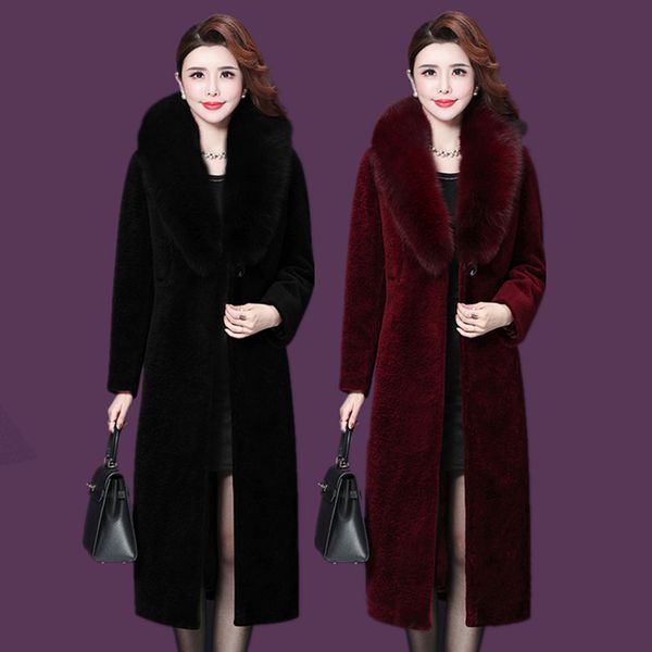 fur collar women's middle length imitation fur coat slim faux shorn sheepskin spring autumn black outerwear thicken coat
fur collar women's middle length imitation fur coat slim faux shorn sheepskin spring autumn black outerwear thicken coat