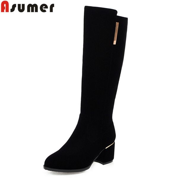 asumer 2020 new autumn winter boots women round toe zip ladies shoes female boots flock black mid calf plus size 34-48
asumer 2020 new autumn winter boots women round toe zip ladies shoes female boots flock black mid calf plus size 34-48