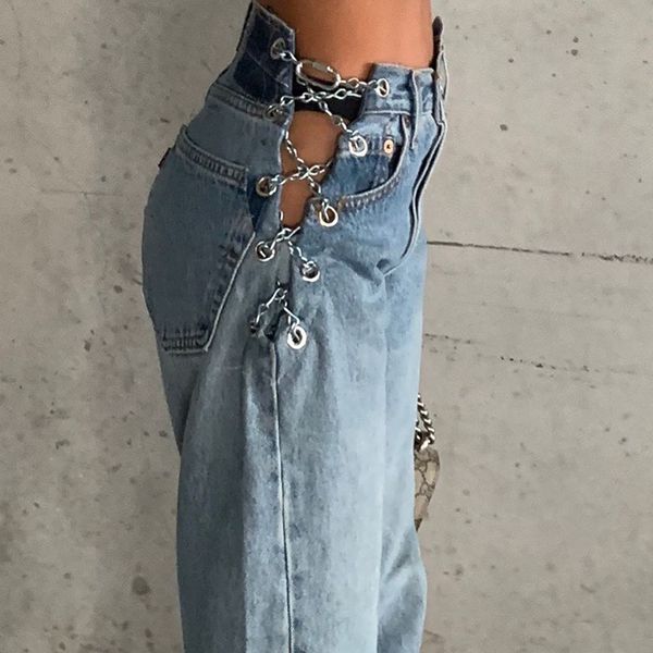 women's jeans hollow high waist denim pants women 2021 summer autumn straight trousers casual metal chain streetwear, Blue
women's jeans hollow high waist denim pants women 2021 summer autumn straight trousers casual metal chain streetwear, Blue