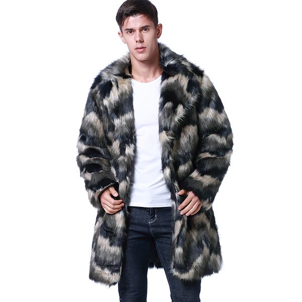 winter fashion long fur coat men's brand clothing thick warm striped faux fur jacket turn down collar casual trench coats 2019, Tan;black
winter fashion long fur coat men's brand clothing thick warm striped faux fur jacket turn down collar casual trench coats 2019, Tan;black