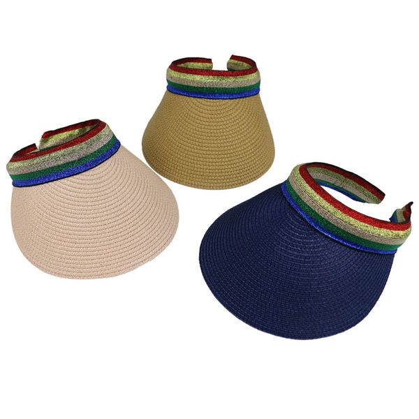 women seaside holiday sun hats uv protection straw visor caps outdoor shiny summer cap casual empty hat beach sunbonnet, Blue;gray
women seaside holiday sun hats uv protection straw visor caps outdoor shiny summer cap casual empty hat beach sunbonnet, Blue;gray
