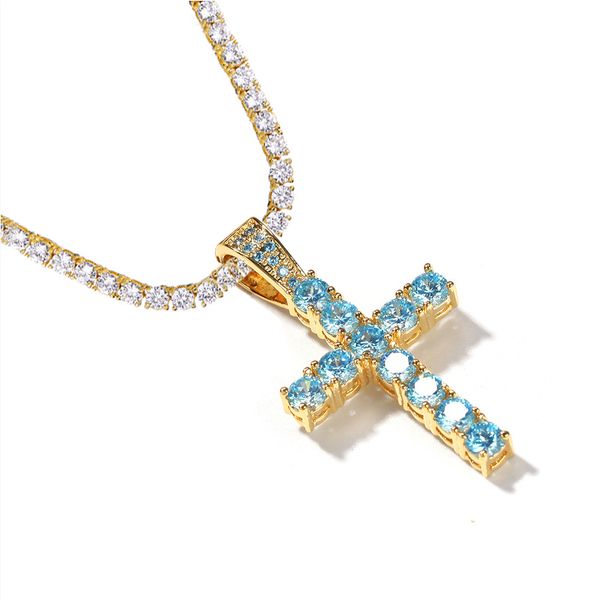 new customize gold silver iced tennis blue cz zircon cross necklace stainless steel chain fashion men women hip hop jewelry
new customize gold silver iced tennis blue cz zircon cross necklace stainless steel chain fashion men women hip hop jewelry