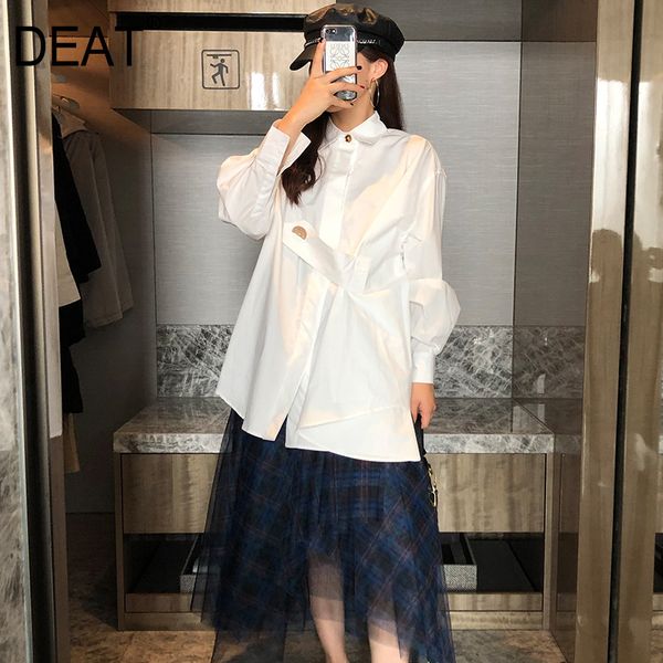 deat 2020 spring summer fashion casual turn-down collar single-breasted solid one button long sleeve shirt woman sb313, White
deat 2020 spring summer fashion casual turn-down collar single-breasted solid one button long sleeve shirt woman sb313, White