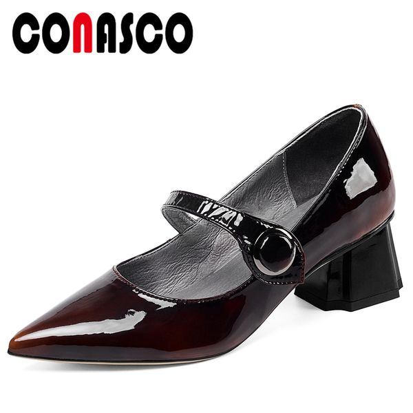 conasco office women pumps elegant concise genuine leather high heels wedding party shallow mary janes shoes woman, Black
conasco office women pumps elegant concise genuine leather high heels wedding party shallow mary janes shoes woman, Black