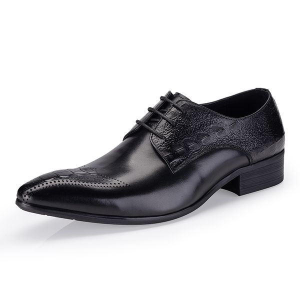 lace-up genuine cow leather fashion men shoes italian dress shoes business office pointed toe wedding oxfords, Black
lace-up genuine cow leather fashion men shoes italian dress shoes business office pointed toe wedding oxfords, Black