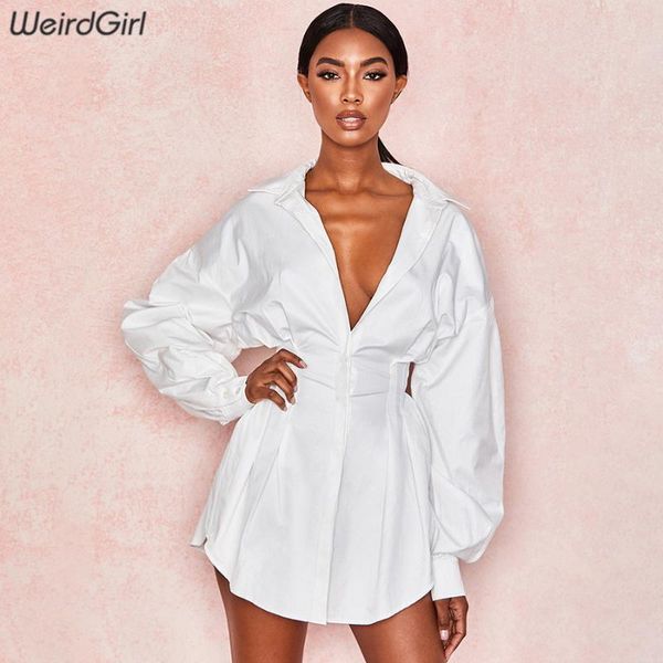 weirdgirl women fashion loose dress single breasted turn-down collar full sleeve solid white lady office wear streetwear 2020, Black;gray 
weirdgirl women fashion loose dress single breasted turn-down collar full sleeve solid white lady office wear streetwear 2020, Black;gray