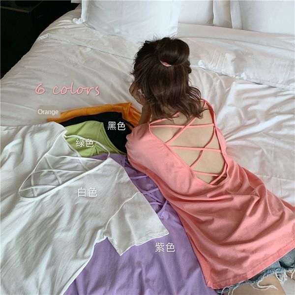 2020ins super-fire underpants t-shirt underpants cross backless loose short-sleeved t-shirt female 1321, White
2020ins super-fire underpants t-shirt underpants cross backless loose short-sleeved t-shirt female 1321, White