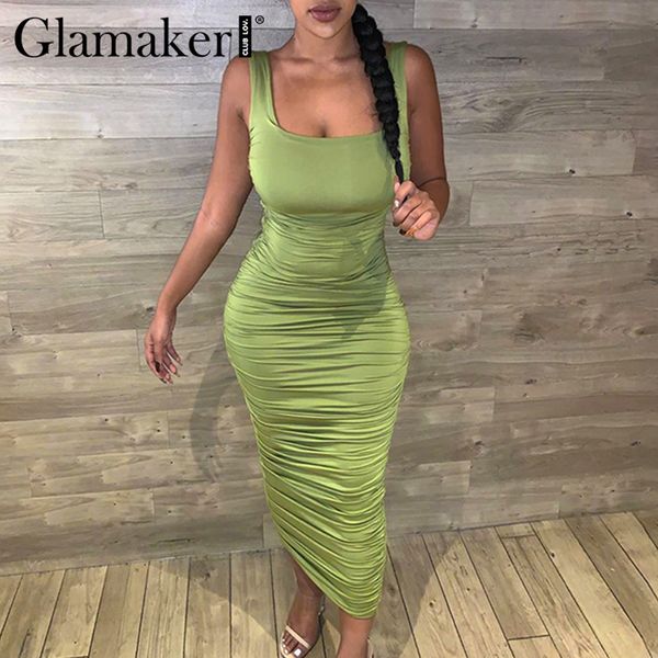 glamaker pleated green bodycon dress women sleeveless black long dress female summer party midi vestidos de fiesta, Black;gray
glamaker pleated green bodycon dress women sleeveless black long dress female summer party midi vestidos de fiesta, Black;gray