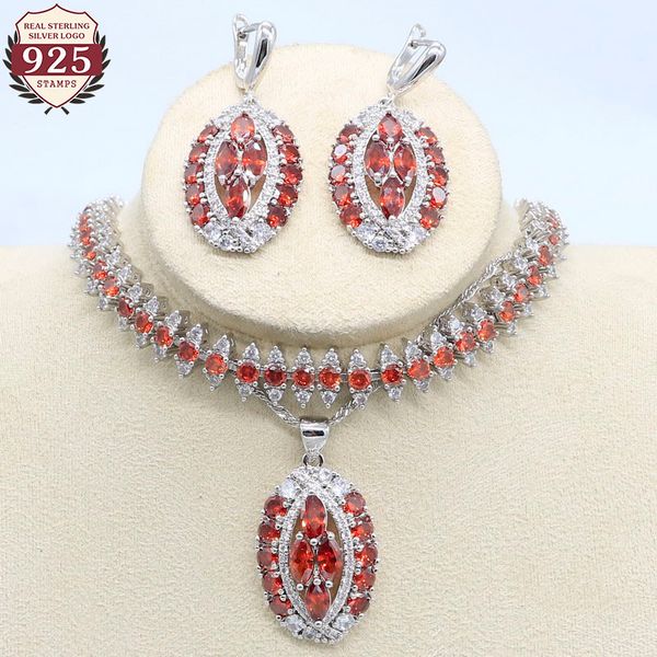 925 silver jewelry sets for women wedding luxurious red white zircon necklace pendant bracelet earrings gift box
925 silver jewelry sets for women wedding luxurious red white zircon necklace pendant bracelet earrings gift box