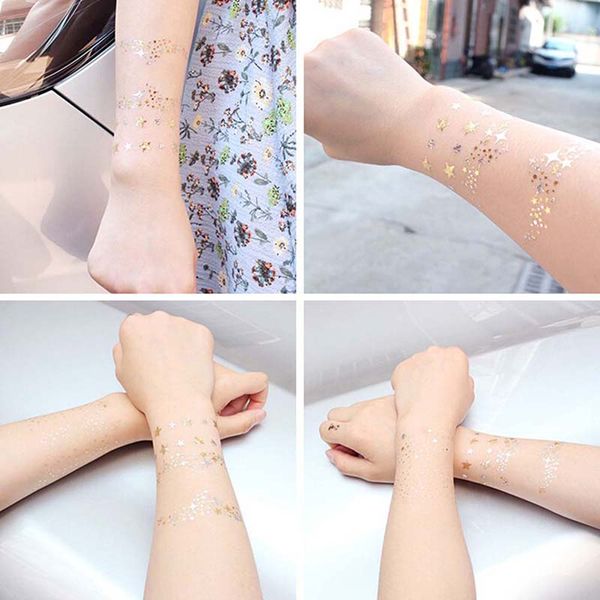 2styles women star moon design tattoo sticker metallic waterproof temporary gold silver tattoo
2styles women star moon design tattoo sticker metallic waterproof temporary gold silver tattoo