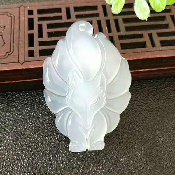 natural white agate pendant chalcedony fox recruit peach blossom ninetailed fox female pendant necklace sweater chain jewelry gifts, Silver
natural white agate pendant chalcedony fox recruit peach blossom ninetailed fox female pendant necklace sweater chain jewelry gifts, Silver