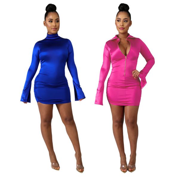 solid color womens dresses double sided club slim zipper long sleeved stand collar bodycon dresses fashion womens party dresses, Black;gray
solid color womens dresses double sided club slim zipper long sleeved stand collar bodycon dresses fashion womens party dresses, Black;gray
