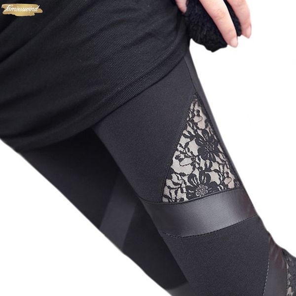 women leggings new autumn punk gothic rock legging lace pu leather splice femininos apparel good quality, Black
women leggings new autumn punk gothic rock legging lace pu leather splice femininos apparel good quality, Black