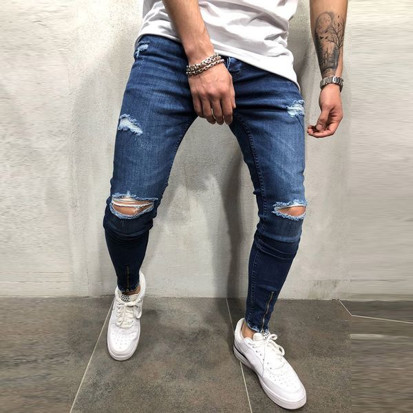 fashion men skinny jeans sport jogging pocket hole zipper pant casual loose stretch jeans pant joggers cargo pants men trousers, Blue
fashion men skinny jeans sport jogging pocket hole zipper pant casual loose stretch jeans pant joggers cargo pants men trousers, Blue