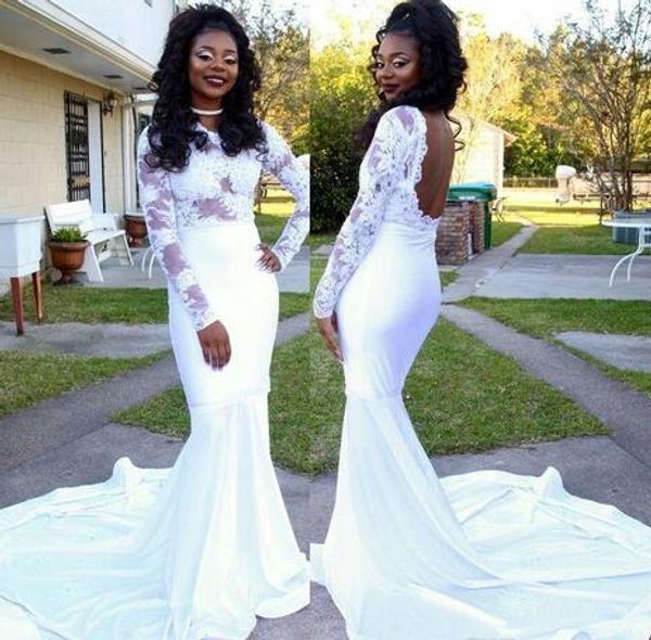 elegant white mermaid evening prom dresses jewel neck black girls backless long sleeves lace applique formal pageant dress cheap, Black;red
elegant white mermaid evening prom dresses jewel neck black girls backless long sleeves lace applique formal pageant dress cheap, Black;red