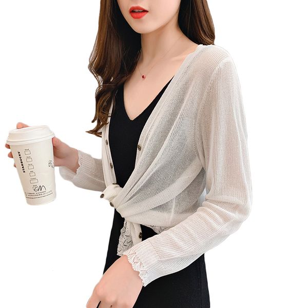 short korean summer ice silk shirt loose ultra-thin shawl knit cardigan jacket women sun protection clothes light coat f476, White
short korean summer ice silk shirt loose ultra-thin shawl knit cardigan jacket women sun protection clothes light coat f476, White