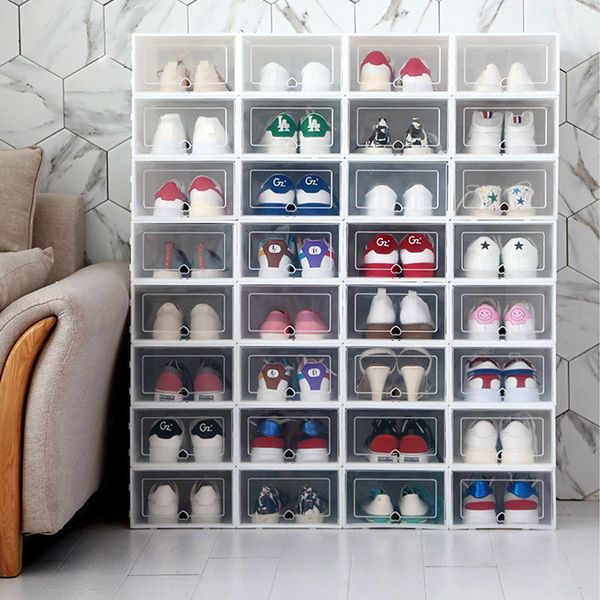 6pcs/set thickened flip shoes transparent drawer case plastic shoe boxes stackable box storage shoe box storage organizer cj191128
6pcs/set thickened flip shoes transparent drawer case plastic shoe boxes stackable box storage shoe box storage organizer cj191128