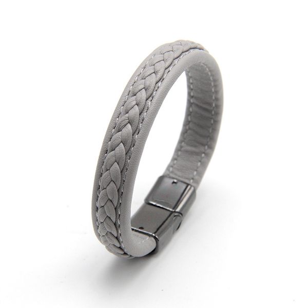 men's magnetic leather bracelet - button men's multilayer wrap woven leather bracelet, Black
men's magnetic leather bracelet - button men's multilayer wrap woven leather bracelet, Black