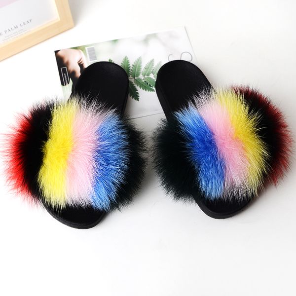 wholesale new style fluffy women real fox fur slides genuine fur slippers sandals, Black
wholesale new style fluffy women real fox fur slides genuine fur slippers sandals, Black
