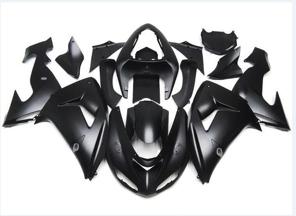 4gifts new abs motorcycle fairings set fit for kawasaki ninja zx-10r zx10r 2006 2007 06 07 10r all black matte