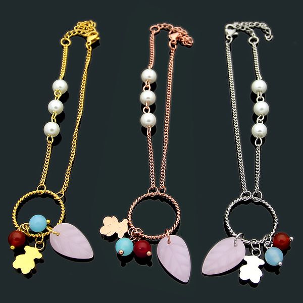 2020 designer titanium steel jewelry twist ring hung bear powder leaves blue red bead bracelet selling ladies bracelet, Black
2020 designer titanium steel jewelry twist ring hung bear powder leaves blue red bead bracelet selling ladies bracelet, Black