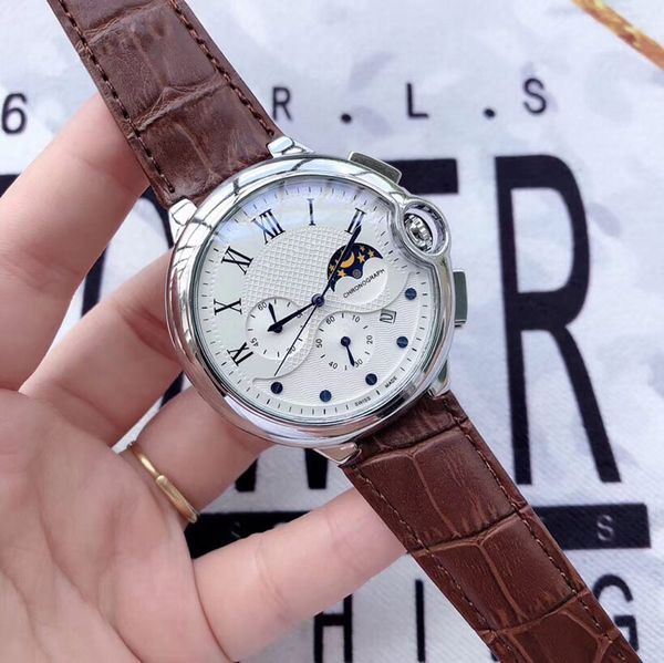 all sub-dials watches casual mens for chronograph satch gift wristwatch relogies sports leather strap watch men's quartz work kdowl, Slivery;brown
all sub-dials watches casual mens for chronograph satch gift wristwatch relogies sports leather strap watch men's quartz work kdowl, Slivery;brown