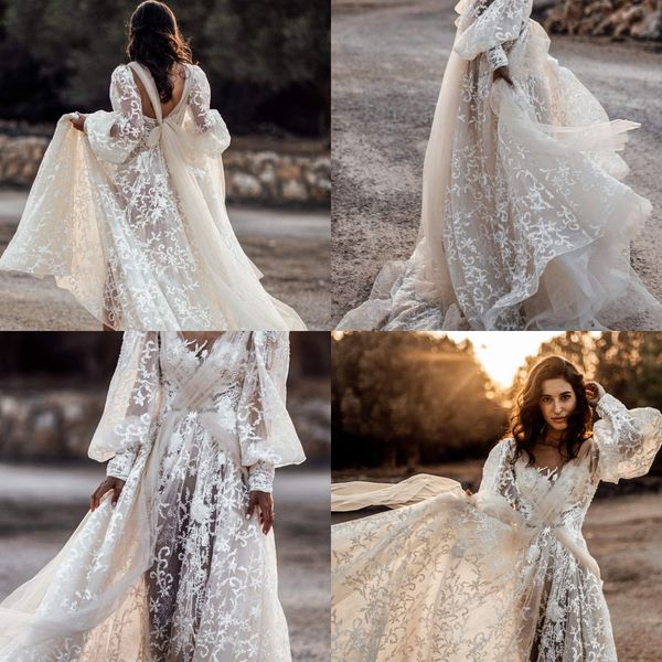 vintage weddinginspirasi a line wedding dresses jewel long puff sleeve backless lace applique wedding gowns sweep train robe de mariée, White
vintage weddinginspirasi a line wedding dresses jewel long puff sleeve backless lace applique wedding gowns sweep train robe de mariée, White