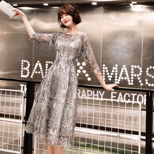 sequined cocktail dresses shining three quater sleeve tassel o-neck party dress lace plus size length formal gowns e366, White;black
sequined cocktail dresses shining three quater sleeve tassel o-neck party dress lace plus size length formal gowns e366, White;black