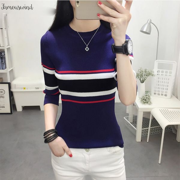 spring sweaters women three quarter sleeve sweater o neck striped pullovers slim female autumn elasticity bottoming sweater, White;black
spring sweaters women three quarter sleeve sweater o neck striped pullovers slim female autumn elasticity bottoming sweater, White;black
