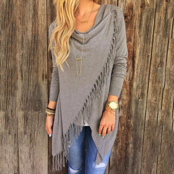 spring autumn cardigans tassel cardigan cape poncho black gray women casual loose long sleeve irregular hem, White
spring autumn cardigans tassel cardigan cape poncho black gray women casual loose long sleeve irregular hem, White