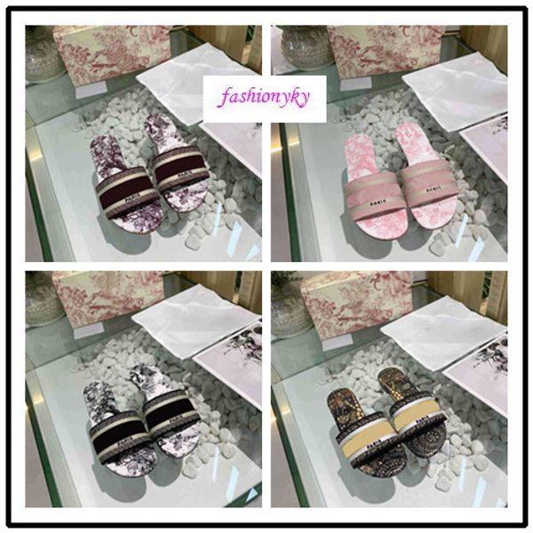 original box new slippers summer luxury woman beach alphabet slippers designer rough sandals knitted cloth embroidery woman shoes, Black
original box new slippers summer luxury woman beach alphabet slippers designer rough sandals knitted cloth embroidery woman shoes, Black