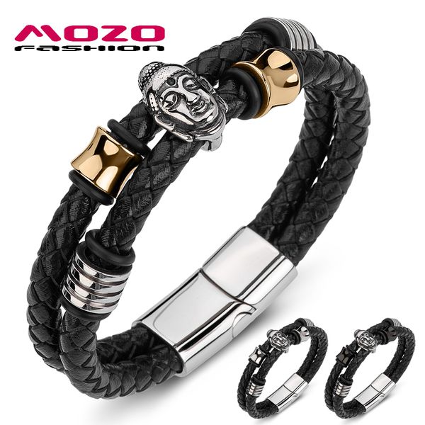 mozo fashion 2020 men bracelet braided genuine leather stainless steel buddhism bracelet punk bangle buddha jewelry 191, White
mozo fashion 2020 men bracelet braided genuine leather stainless steel buddhism bracelet punk bangle buddha jewelry 191, White