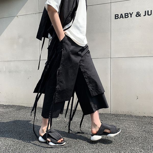 men japan kimono casual wide leg pants white black ribbon male streetwear hip hop punk gothic trousers loose straight skirt pant
men japan kimono casual wide leg pants white black ribbon male streetwear hip hop punk gothic trousers loose straight skirt pant