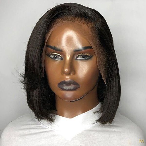 13*4 straight black short bob synthetic 180% lace front wige with side part for women heat fiber hair realistic daily wear wig
13*4 straight black short bob synthetic 180% lace front wige with side part for women heat fiber hair realistic daily wear wig