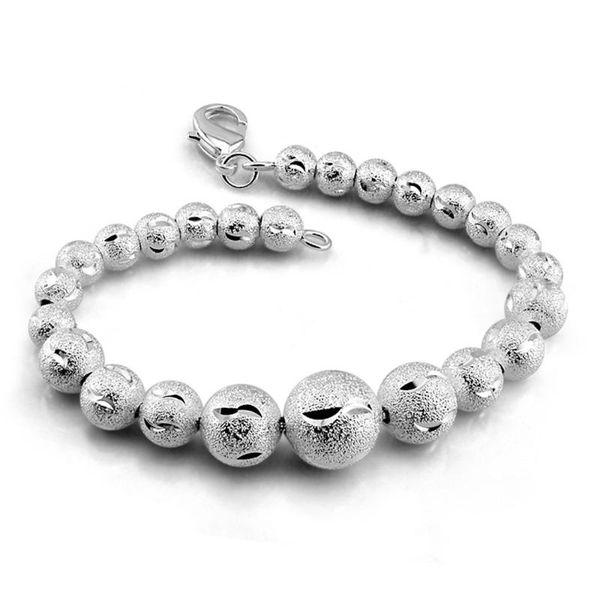 women's fashion frosted bead charm 925 silver bracelet silver jewelry chain bracelet gift necklace, Golden;silver
women's fashion frosted bead charm 925 silver bracelet silver jewelry chain bracelet gift necklace, Golden;silver