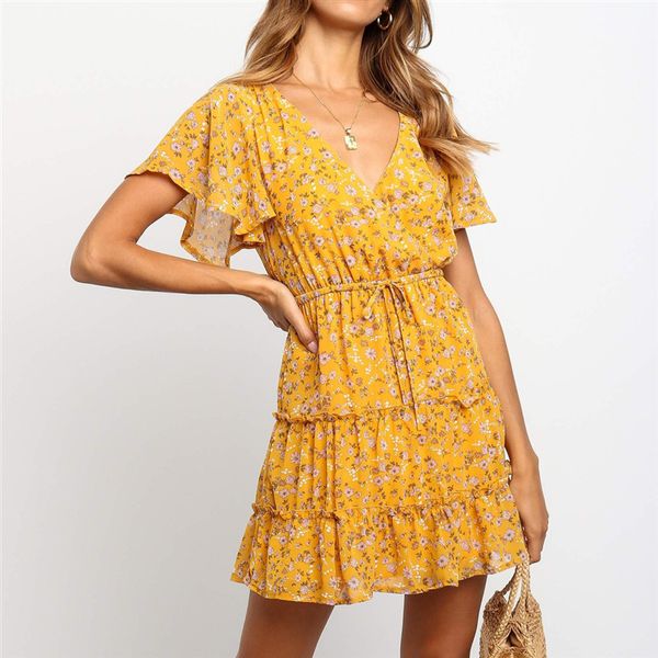 summer beach dress boho style women floral print chiffon dress 2019 v-neck short sleeve a-line mini party vestidos, Black;gray
summer beach dress boho style women floral print chiffon dress 2019 v-neck short sleeve a-line mini party vestidos, Black;gray