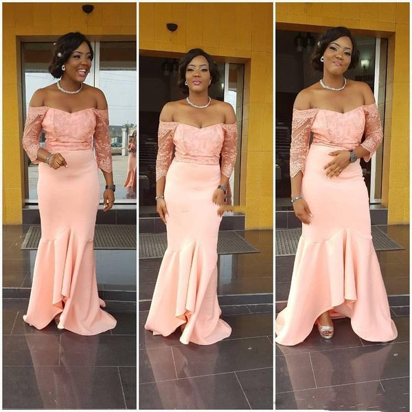 elegant coral off shoulder bridesmaid evening dresses long lace satin with illusion sleeves south african wedding party prom dress, White;pink
elegant coral off shoulder bridesmaid evening dresses long lace satin with illusion sleeves south african wedding party prom dress, White;pink