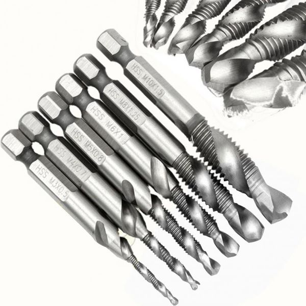 1/4'' hex hss high speed steel thread spiral screw m3 m4 m5 m6 m8 m10 metric composite tap drill bit tap 6pcs/set
1/4'' hex hss high speed steel thread spiral screw m3 m4 m5 m6 m8 m10 metric composite tap drill bit tap 6pcs/set
