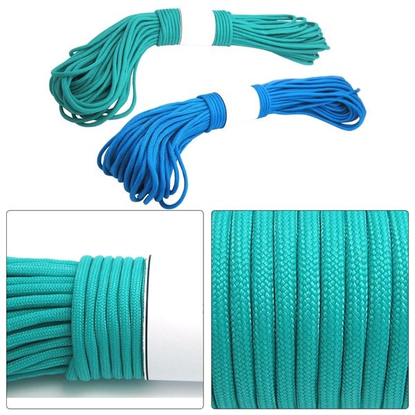 2 pcs parachute code ropes, 7 strands, 550 pounds, 100 feet - 1 pcs sky blue & 1 pcs lake blue survival bracelets
2 pcs parachute code ropes, 7 strands, 550 pounds, 100 feet - 1 pcs sky blue & 1 pcs lake blue survival bracelets