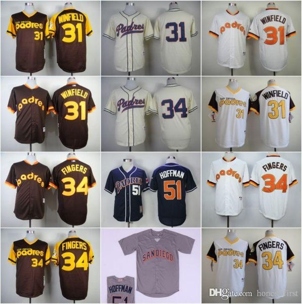 Cheap News San Diego 31# WINFIELD 34# FINGERS 51# HOFFMAN White Brown Grey Dark Blue Retro Baseball throwback News Shirt Stitched
Cheap News San Diego 31# WINFIELD 34# FINGERS 51# HOFFMAN White Brown Grey Dark Blue Retro Baseball throwback News Shirt Stitched